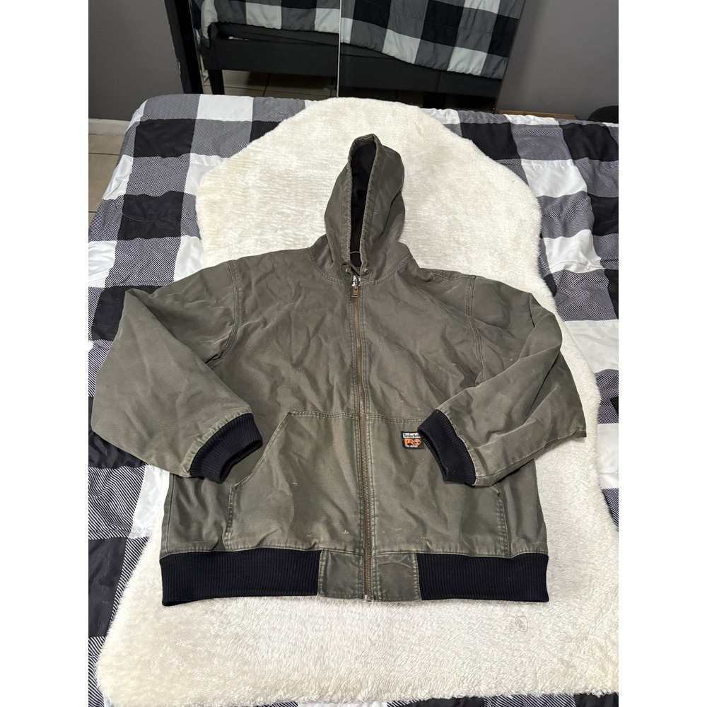 VTG Timberland Jacket Men XXL Duck Canvas Work Wear Pro Series Lined Distressed